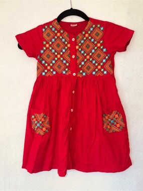 Babyhug short sleeve Embroidered Dress